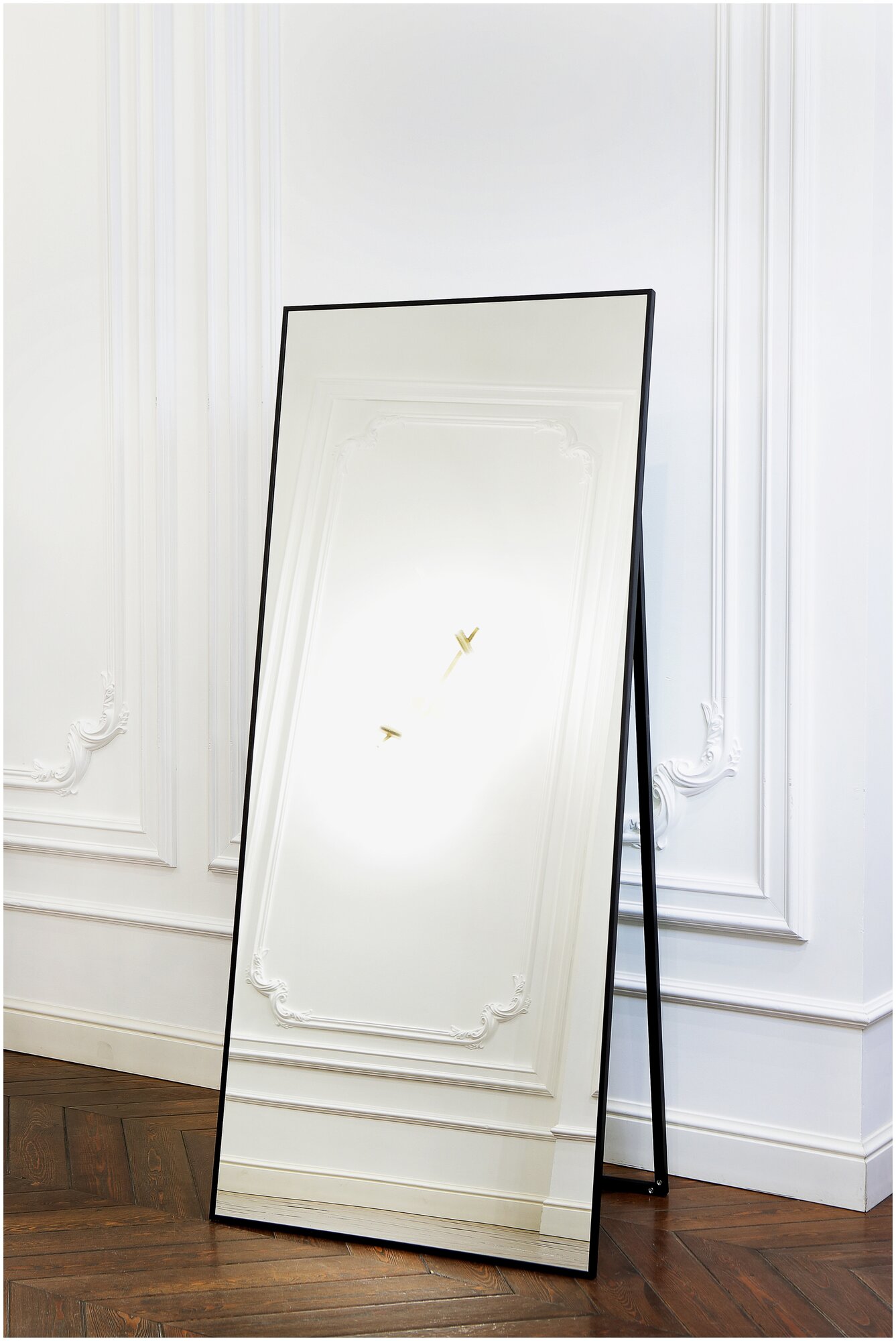 Зеркало интерьерное напольное большое в полный рост в алюминиевой раме ONE MIRROR 160х70, черное - фотография № 2