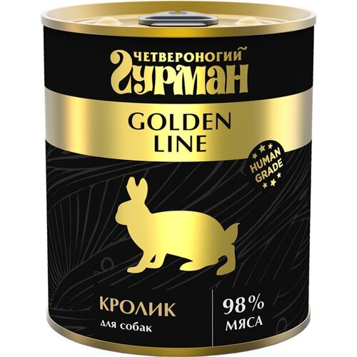Четвероногий гурман GOLDEN LINE для взрослых собак с кроликом натуральным в желе (100 гр х 24 шт)