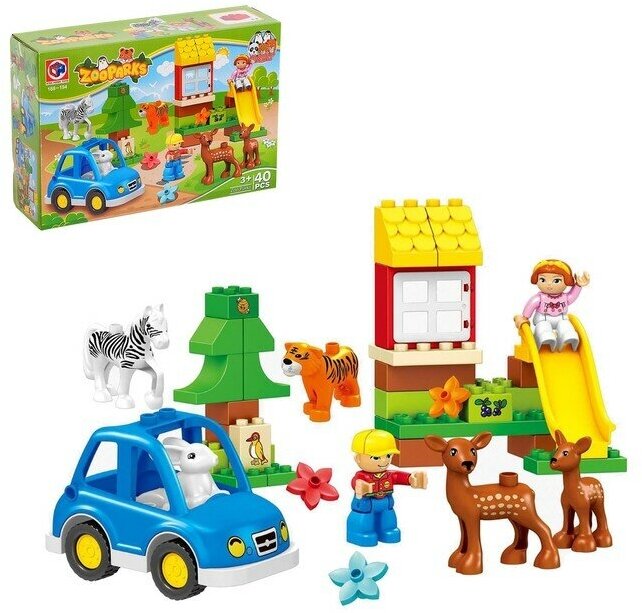 KIDS HOME TOYS Конструктор «Зоопарк», 40 деталей