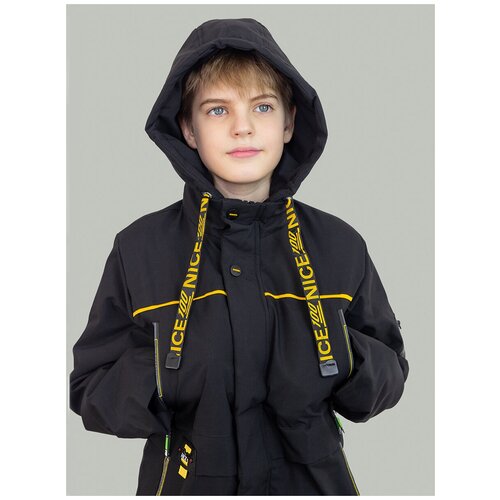 Куртка демисезонная для мальчиков, цвет черный, размер 140 (мод. 2253), арт. 9089