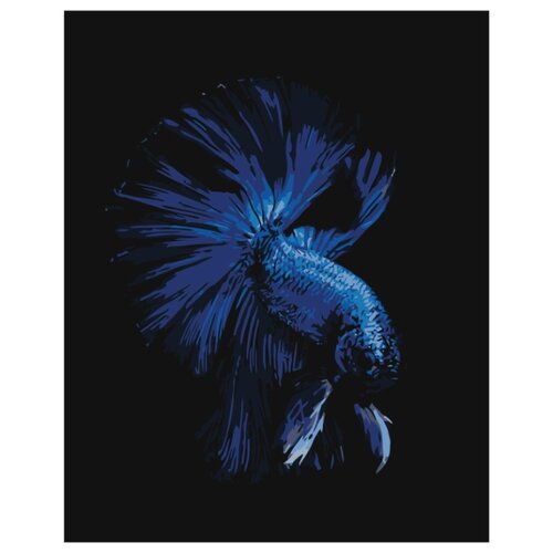 голубая рыбка раскраска картина по номерам на холсте Сапфировая рыбка Раскраска картина по номерам на холсте