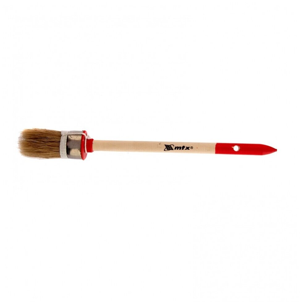 Кисть круглая, Профи №4 (25 мм), натуральная щетина, деревянная ручка MTX (82042)