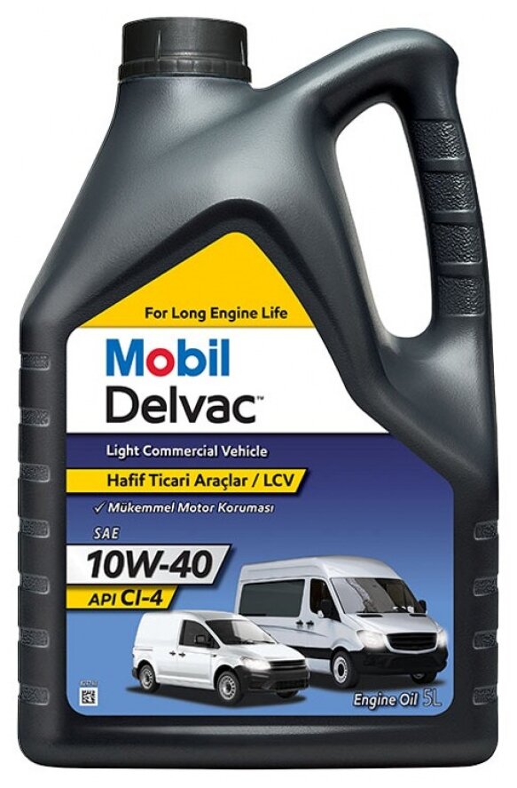 Моторное дизельное масло Mobil Delvac LCV 10W-40, 4 л - фото №1