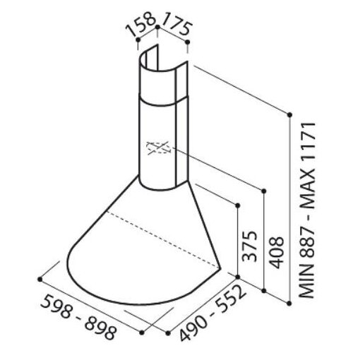 Вытяжка каминная Elica Tonda IX F60 нержавеющая сталь управление ползунковое 1 мотор 3404000₽