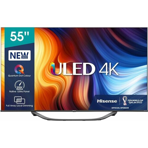 55 Телевизор Hisense 55U7HQ ULED 4K Ultra HD черный смарт ТВ VIDAA 10798700₽
