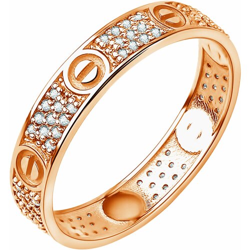 Кольцо Diamant online, золото, 585 проба, фианит, размер 19, прозрачный