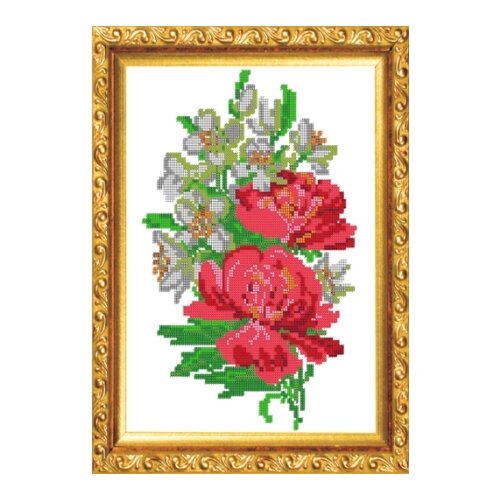 фото Набор для вышивания бисером "жасмин и розы", 24.4x32.8 см светлица