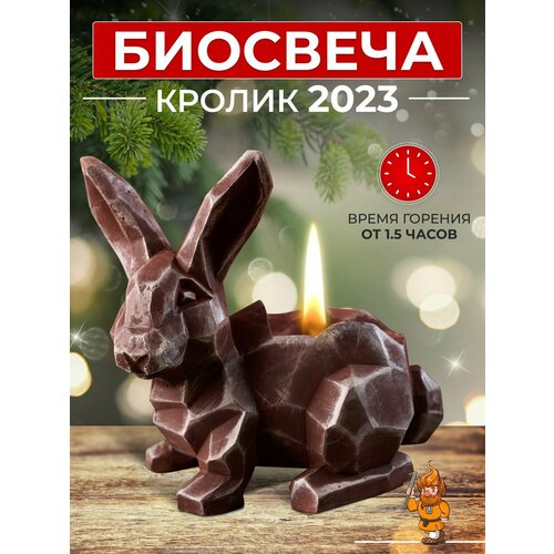 Биокамин настольный, биосвеча OGNIVDOM Кролик 2023 бордовый