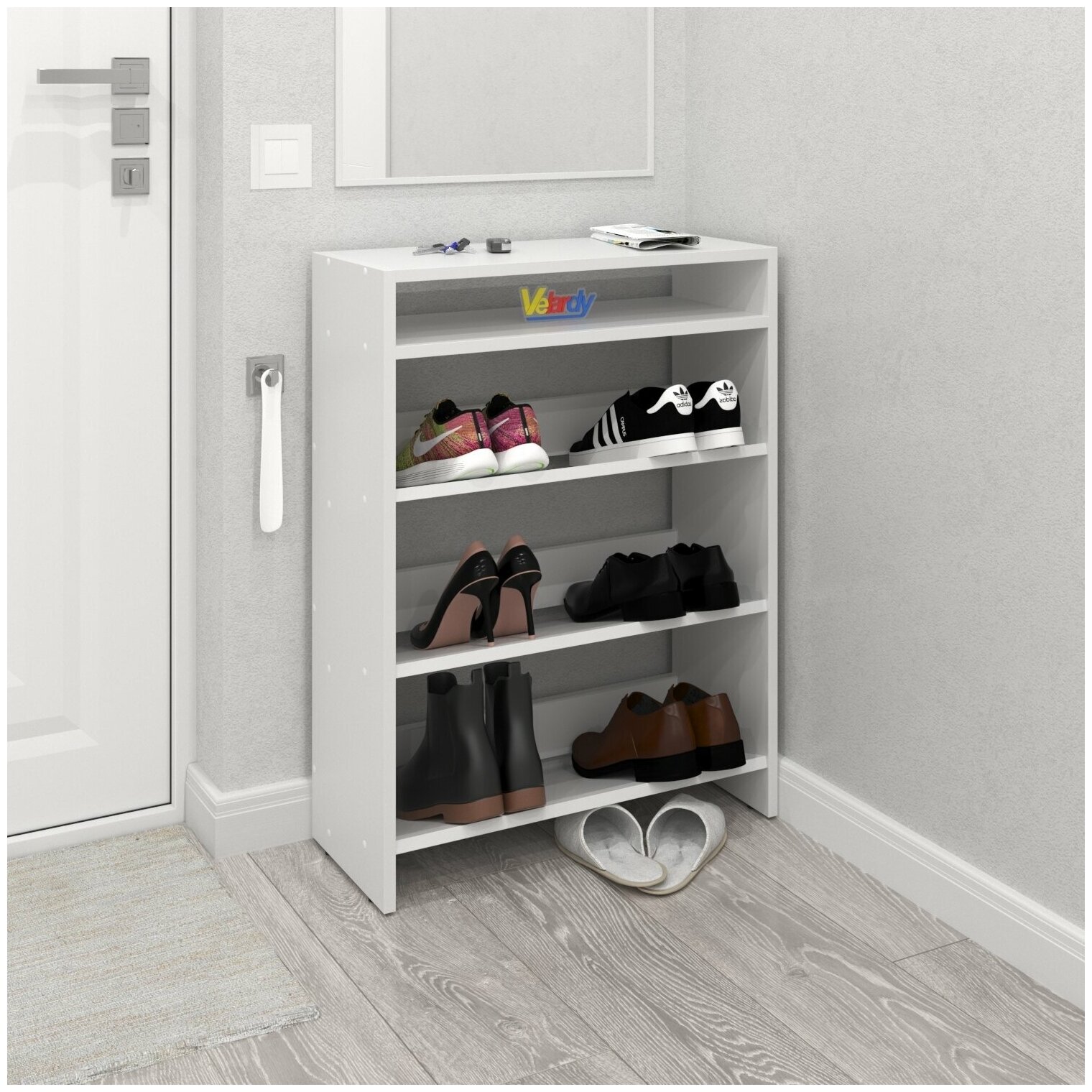 Обувница Velardy Shoes Save Gravity, 60x25x80мм, Белый