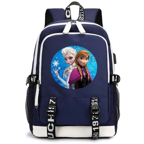 Рюкзак Анна и Эльза (Frozen) синий с USB-портом №3 рюкзак коржик sesame street синий с usb портом 3