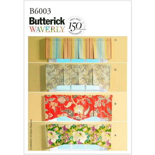 Выкройка BUTTERICK №6003 Ламбрекен на окно выкройка butterick 6562 топ на бретелях