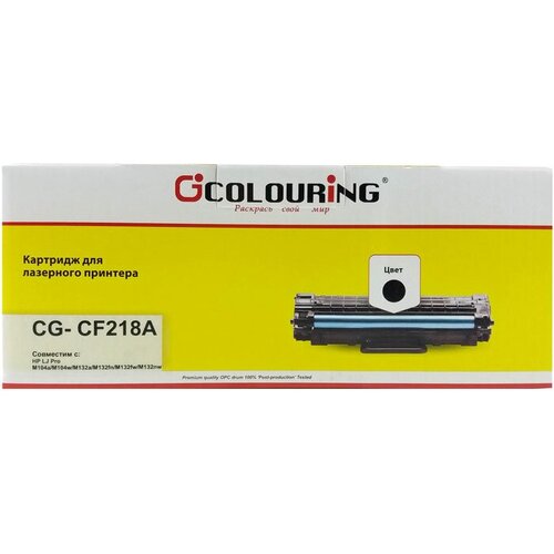 Картридж Colouring CG-CF218A №18A для HP LJ Pro M104a/M104w/M132a/M132fn/M132fw/M132nw (1400стр) картридж galaprint gp cf218a 1400стр черный