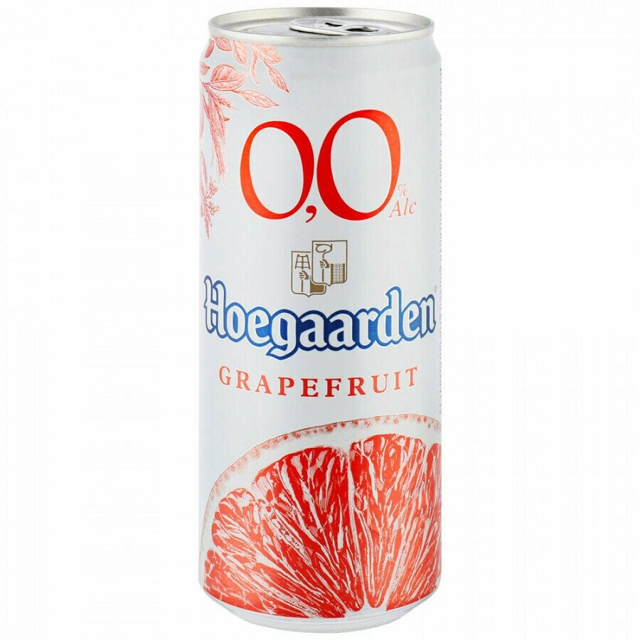 Напиток пивной безалкогольный HOEGAARDEN 0,0 Грейпфрут, 0.33 л - 6 шт.
