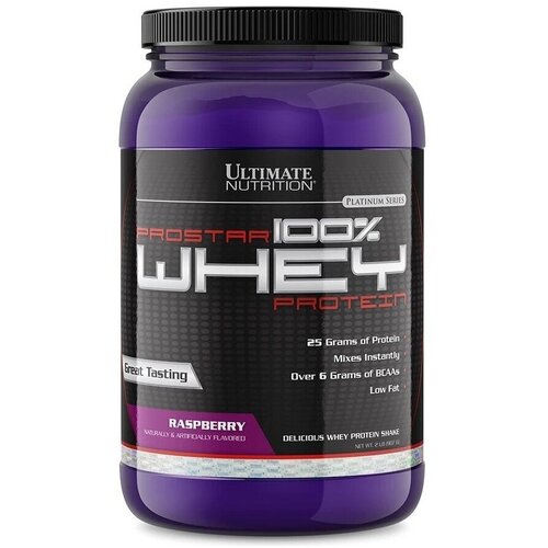 Ultimate Nutrition Prostar 100% Whey Protein, 908 г (Клубника) ultimate nutrition prostar 100% whey protein 2 27 2 39 кг манго