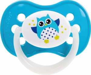 Пустышка Canpol Babies симметричная силиконовая, 6-18 Owl, цвет: голубой