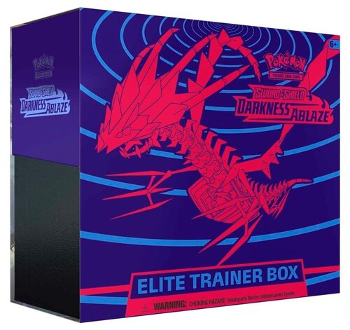 Покемон карты коллекционные: Набор Pokemon издания Sword & Shield Darkness Ablaze Elite Trainer Box на английском