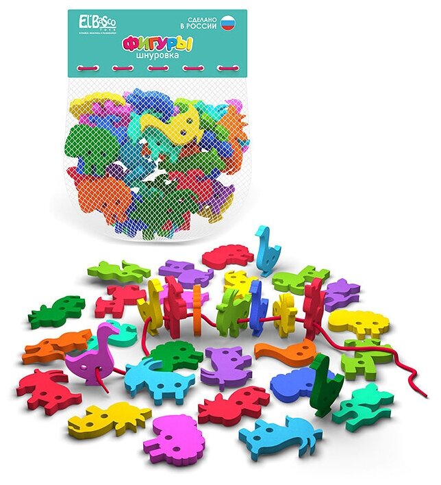 Развивающая игрушка El'Basco Фигуры Ферма, 01-003, 35 дет., разноцветный