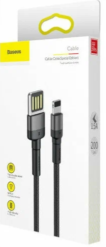 Usb Кабель-зарядка Lightning Baseus Cafule 1.5A 2м (CALKLF-HG1) черный