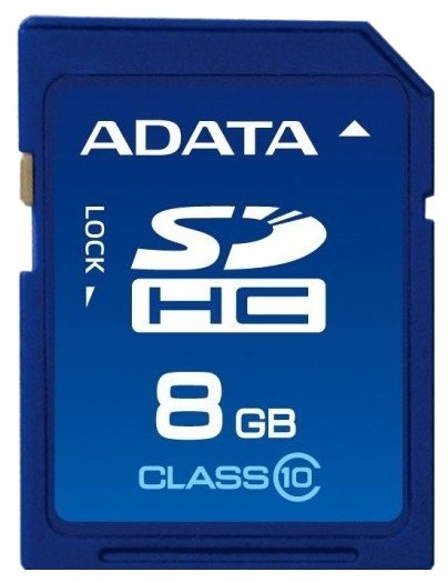 Карта памяти ADATA SDHC 8 ГБ Class 10