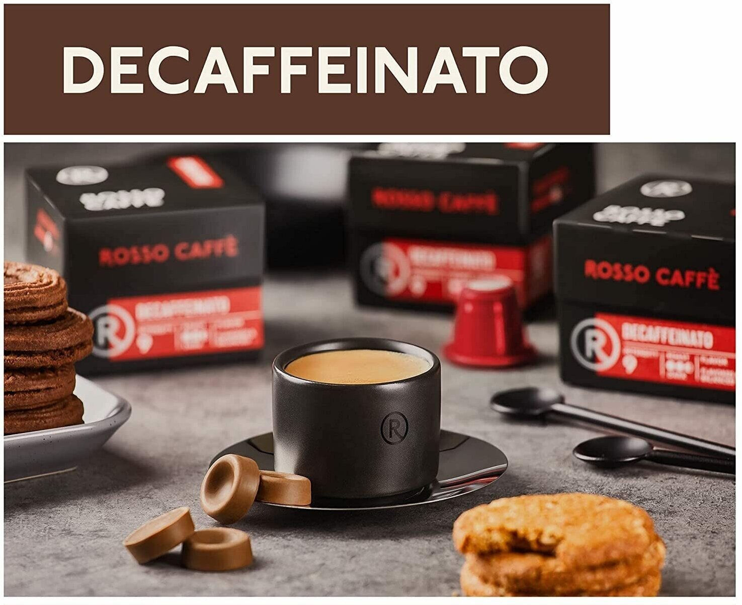 Кофе в капсулах Rosso Caffe DECAFFINATO без кофеина для Nespresso Original Line Арабика темной обжарки 10 шт - фотография № 4