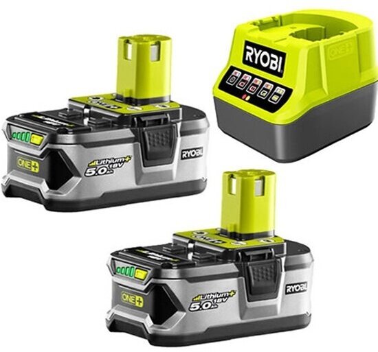 Аккумулятор + зарядное устройство Ryobi RC18120-250 ONE+, 18V, Li-Ion, 2х5Ah