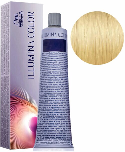 Wella Illumina Color 10/38 - Стойкая крем-краска яркий блонд золотисто-жемчужный 60 мл