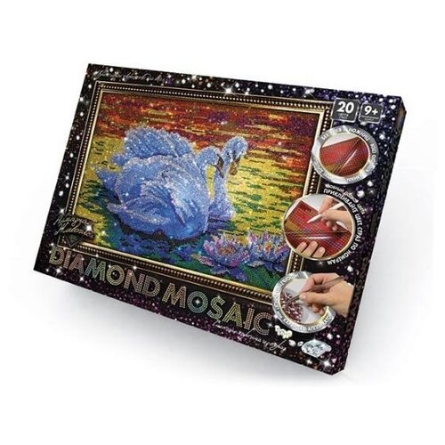 фото Danko toys набор алмазной вышивки diamond mosaic лебеди (dm-01-02)