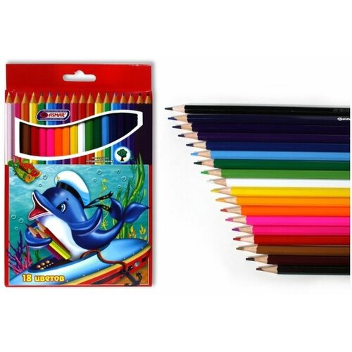 Набор цветных карандашей супермягких 18 цветов 583₽