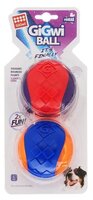 Мячик для собак GiGwi G-Ball Два мяча (75336) синий/оранжевый/фиолетовый/красный