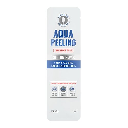 Ватная палочка для пилинга APIEU AQUA PEELING c 8% AHA и BHA-кислотами и экстрактом алоэ вера (интенсивного действия) 3 мл