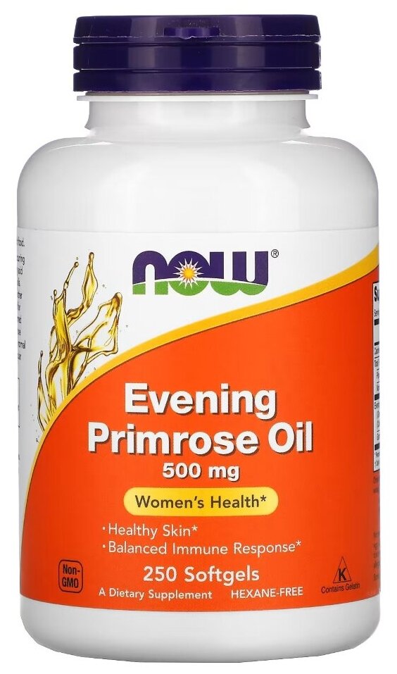 Капсулы NOW Evening Primrose Oil, 270 г, 500 мг, 250 шт.