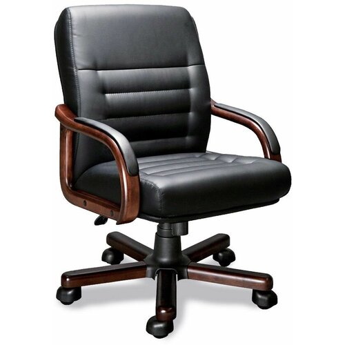 Кресло для руководителя Мирэй Групп Myra B LX плюс (орех тай), обивка: натуральная кожа, цвет: кожа черный