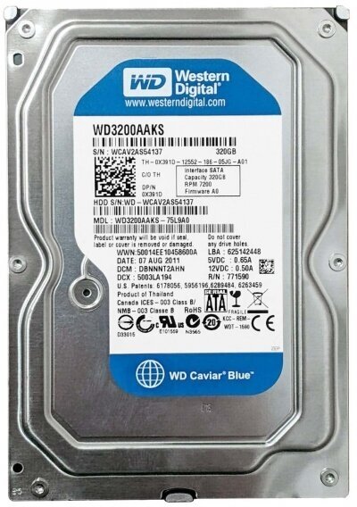 Жесткий диск Western Digital WD3200AAKS 320Gb SATAII 3,5" HDD