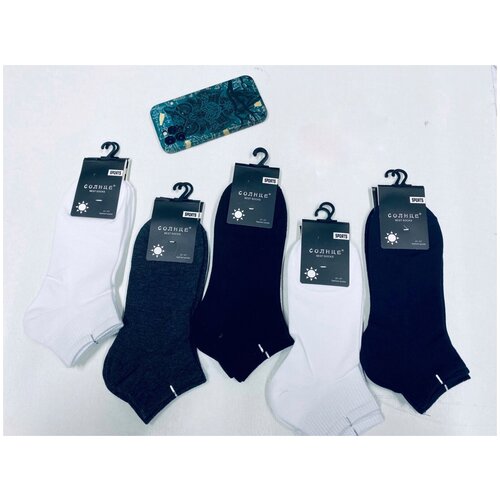 фото Носки мужские "солнце" 10 пар, спортивные, укороченные (однотонные)