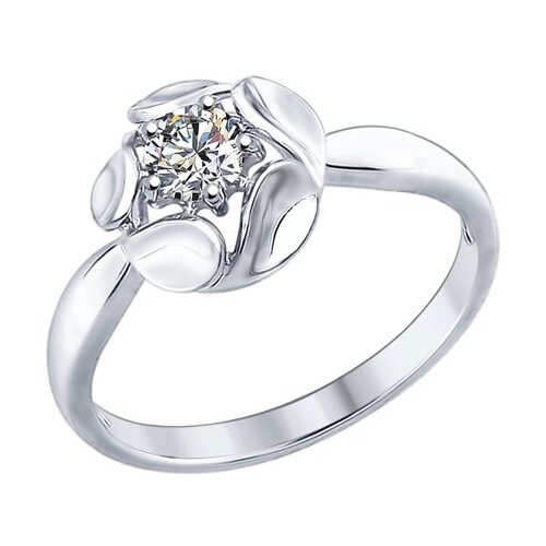 фото Sokolov кольцо из серебра с фианитом 94012295, размер 17.5