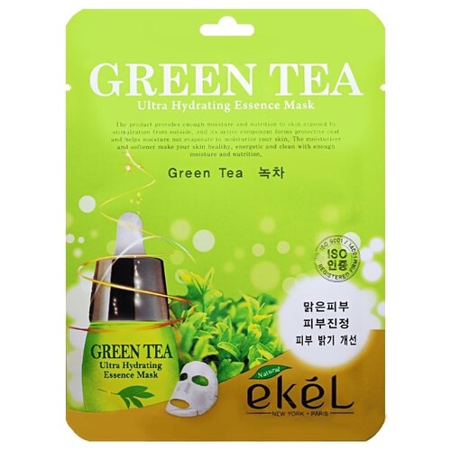 фото Ekel Ultra Hydrating Essence Mask Green Tea Маска тканевая Зеленый чай, 25 мл