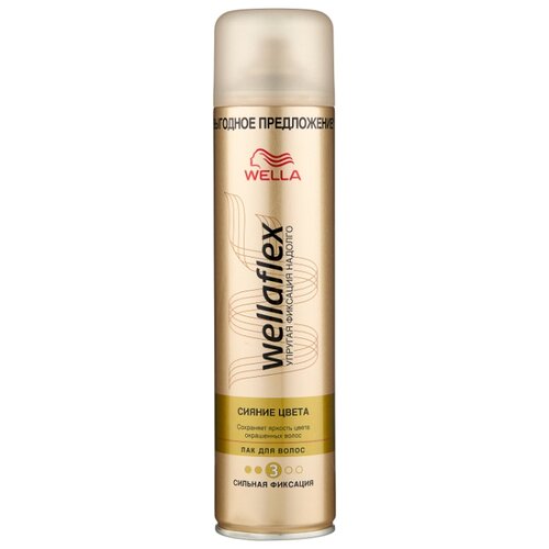 фото Wella Лак для волос Wellaflex Сияние цвета сильной фиксации, сильная фиксация, 400 мл