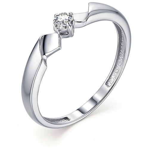 фото Алькор кольцо с 1 бриллиантом из белого золота 13329-200, размер 16.5