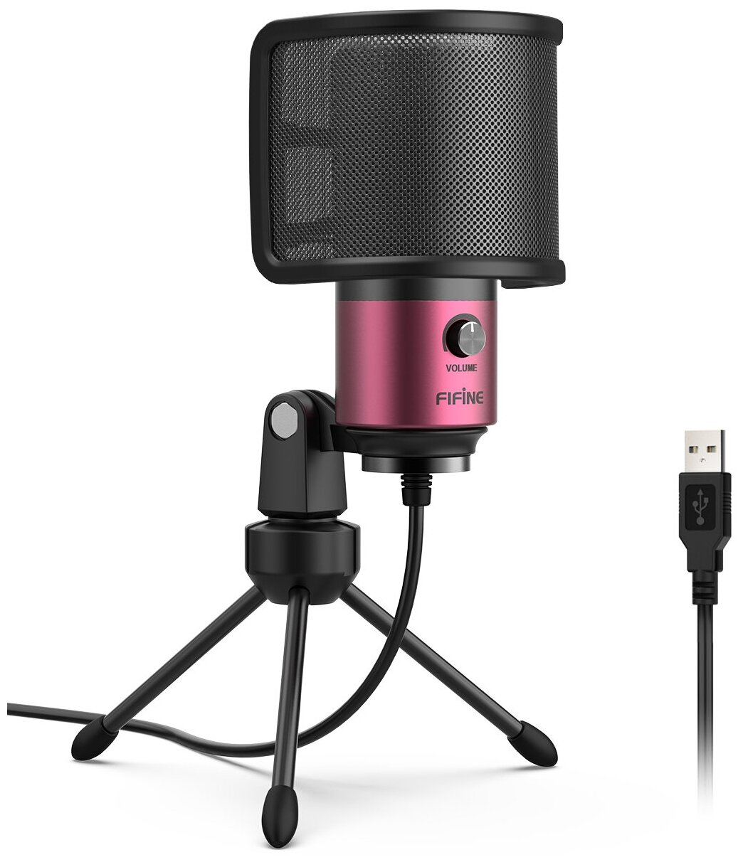 Универсальный поп-фильтр с металлической сеткой Fifine U1 для конденсаторных микрофонов (Pop-filter для микрофонов всех популярных брендов Black)