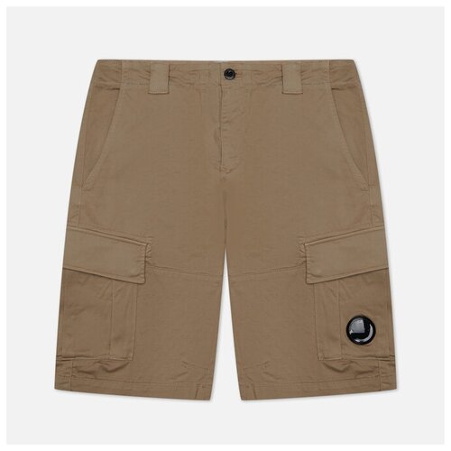 фото Мужские шорты c.p. company stretch sateen cargo garment dyed бежевый, размер 52