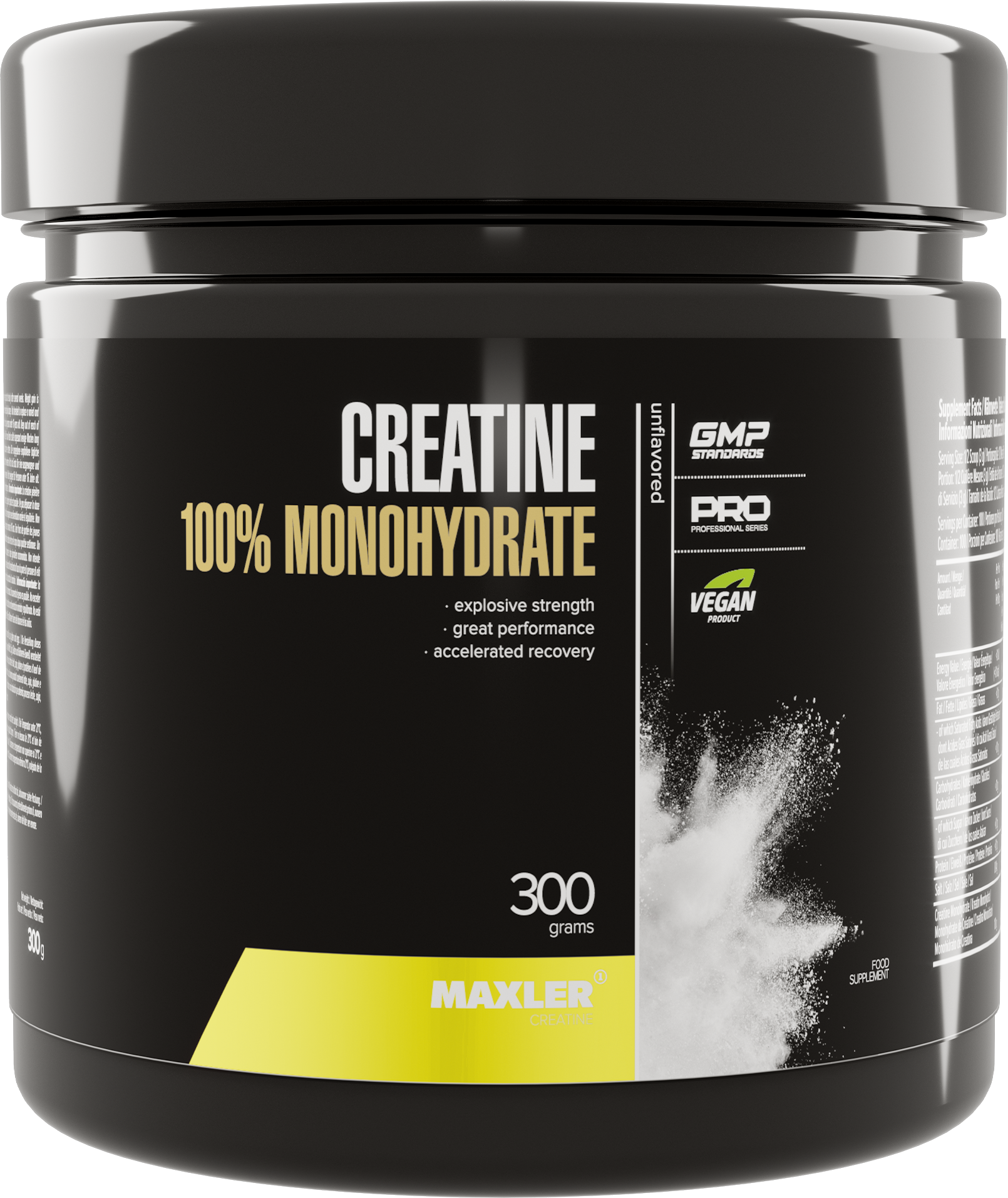 Креатин моногидрат Maxler 100% Creatine Monohydrate, 300г банка, Чистый креатин моногидрат, 100 порций, в форме порошка