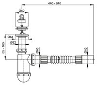 Сифон для раковины AlcaPLAST A41 Flexi