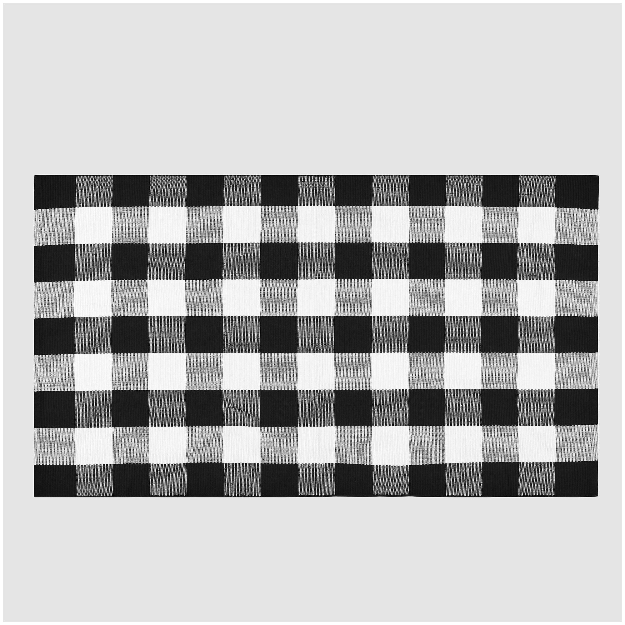 фото Коврик придверный X Y Carpet хлопковый чёрно-белый 60х90 см