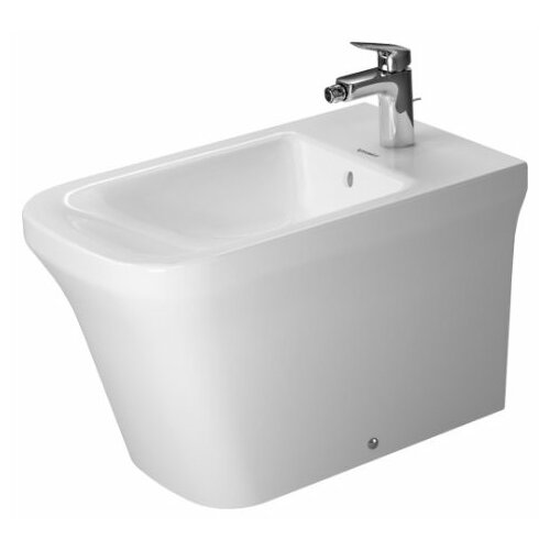 Биде напольное DURAVIT P3 Comforts 227310 с горизонтальным выпуском белый