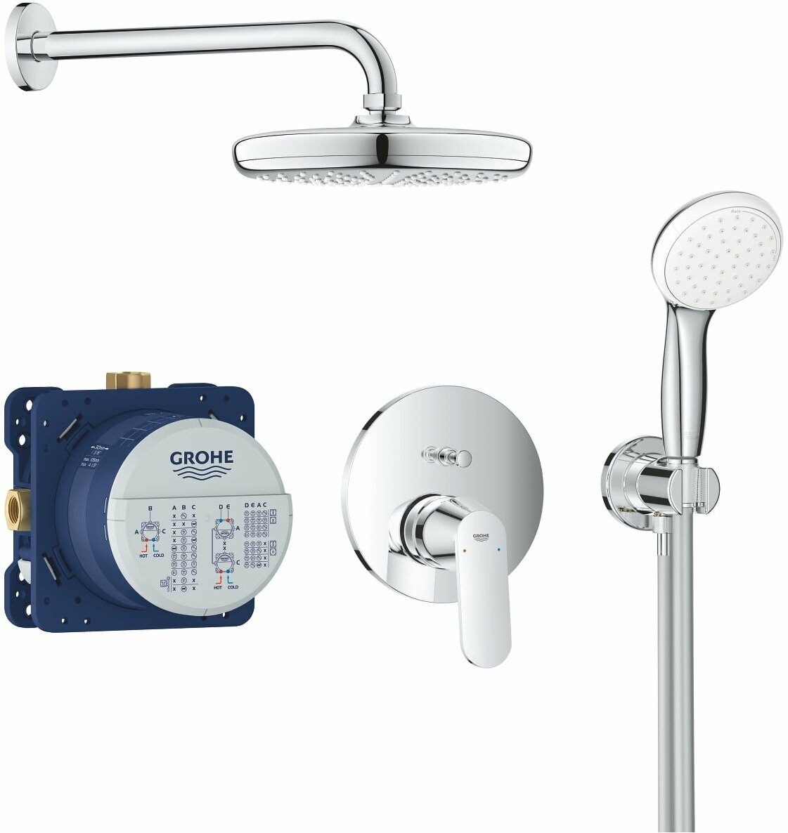 Набор для комплектации душа с Tempesta 210 GROHE Eurosmart Cosmopolitan 25219001