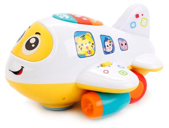 Интерактивная развивающая игрушка Play Smart Расти, малыш Крошка самолет 7724, белый/желтый
