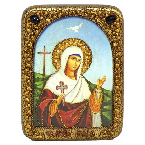 Подарочная икона Святая мученица Иулия (Юлия) Карфагенская на мореном дубе 15*20см 999-RTI-360m