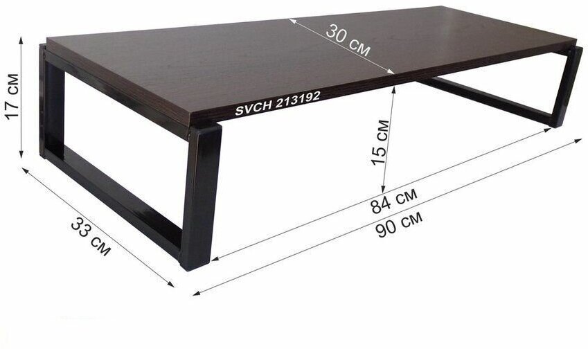 Подставка AmberWind на стол для микроволновой печи, высота 17см, чёрный, полка 90х30см, венге - фотография № 3