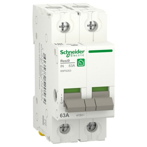 Schneider Electric RESI9 Выключатель нагрузки (мод. рубильник) 63А 2P R9PS263 (7 шт.)