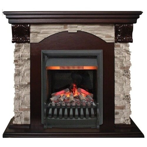 электрический электрический камин realflame dublin lux oregan 3d 1 5 квт 103 5 см 97 5 см 42 5 см бежевый коричневый Электрический очаг RealFlame Dublin Rock STD/EUG 24 + Oregan 3D 1.8 кВт 103 см 97 см 42 см античный дуб